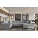 Eltap Montez Flores Corner Pull-Out Sofa 180x340x93cm, Grey (CO-MON-RT-04FL)