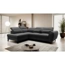 Eltap Noble Flores Corner Pull Out Sofa 201x255x100cm, Black (CO-NOB-LT-10FL)