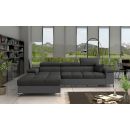 Eltap Ricardo Inari/Soft Corner Pull-Out Sofa 60x280x90cm, Grey (Ric_07)
