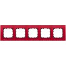 Siemens Delta Miro Glass Frame for Communication Devices 5-gang, Red (5TG1205-3)