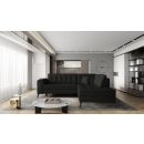 Eltap Lanvin Softis Corner Pull-Out Sofa 210x260x93cm, Black (CO-LAN-RT-11SOF)