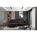 Eltap Lorelle MatVelvet Corner Pull-Out Sofa 160x225x105cm, Brown (Lore_36)