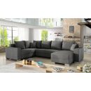 Stūra Dīvāns Izvelkams Eltap Marco Sawana 53x312x92cm, Pelēks (Mc_11)