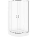 Cersanit Basic Asymmetrical 80x80cm Shower Cabin with Tray TAKO Smooth White S601-117 (123DS601117)