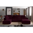 Eltap Evanell MatVelvet Corner Pull-Out Sofa 216x336x102cm, Pink (Evl_55)