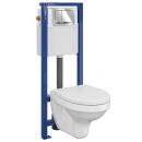 Cersanit 895 Aqua S701-216 Built-in Toilet Bowl with Mounting Frame, with Seat, White, 85376