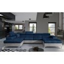 Eltap Eduardo Monolith/Monolith Corner Pull-Out Sofa 60x345x90cm, Blue (Edr_14)