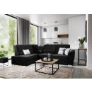 Eltap Siber Loco Corner Pull-Out Sofa 186x270x93cm, Black (CO-SIB-LT-10LO)