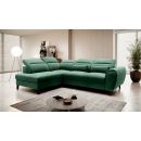 Eltap Noble Lukso Corner Pull-Out Sofa 201x255x100cm, Green (CO-NOB-LT-35LU)