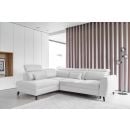 Eltap Noble Savoi Corner Pull-Out Sofa 201x255x100cm, White (CO-NOB-LT-01SAV)