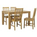 Home4You Chicago Dining Room Set, Table + 4 Chairs, 120x90x76cm, Oak (K840281)
