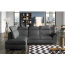 Eltap Loreto Dora Corner Pull-Out Sofa 60x260x102cm, Grey (Lor_84)