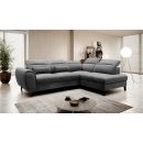 Eltap Noble Loco Corner Pull-Out Sofa 201x255x100cm, Grey (CO-NOB-RT-06LO)