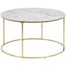 Home4You Bolton Coffee Table 80x44cm, White/Gold (AC83394)