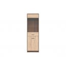 Black Red White Nepo Plus Display Cabinet, 197x60x34cm, Oak (S435-REG1D1W-DMON/DSO)