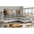 Stūra Dīvāns Izvelkams Eltap Ontario Berlin/Soft 53x296x88cm, Pelēks (Ot12)