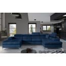 Eltap Eduardo Monolith Corner Pull-Out Sofa 60x345x90cm, Blue (Edr_44)