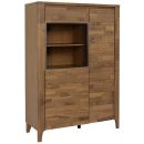 Black Red White Sawira Display Cabinet, 42.5x107x152cm, Oak (S472-REG2D1W/15/10-DBU/DABL)