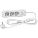 Schneider Electric ST9433W Extended Socket Outlet with Ground and Switch 3-Way, 3m, White
