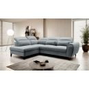 Eltap Noble Velvetmat Corner Pull-Out Sofa 201x255x100cm, Grey (CO-NOB-LT-04VE)