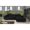 Stūra Dīvāns Izvelkams Eltap Ricardo Kronos 205x281x88cm, Melns (CO-RIC-RT-07KRO)