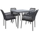 Home4You Hela Furniture Set, Table + 4 Chairs, Grey (K211883)