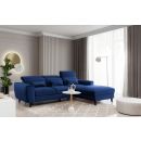 Eltap Foble Velvetmat Corner Pull-Out Sofa 196x267x100cm, Blue (CO-FOB-RT-40VE)