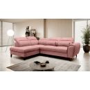 Eltap Noble Cloud Corner Pull-Out Sofa 201x255x100cm, Pink (CO-NOB-LT-24NU)