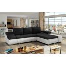 Stūra Dīvāns Izvelkams Eltap Ontario Sawana/Soft 53x296x88cm, Melns (Ot19)