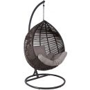 Home4You Chestnut Swing Chair with Stand, 105x105x190cm, Black/Grey (28069)