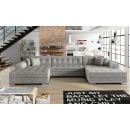 Stūra Dīvāns Izvelkams Eltap Vento Berlin 60x355x80cm, Pelēks (Vet01)