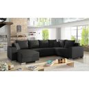 Stūra Dīvāns Izvelkams Eltap Marco Soft 53x312x92cm, Melns (Mc_21)