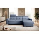 Eltap Fresia Gojo Corner Pull-Out Sofa 176x247x104cm, Blue (CO-FR-RT-40GO)