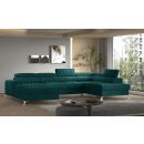 Eltap Lacante Velvetmat Corner Pull-Out Sofa 202x354x92cm, Green (CO-LAC-RT-38VE)