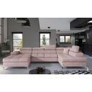 Eltap Eduardo Omega Corner Pull-Out Sofa 60x345x90cm, Pink (Edr_50)