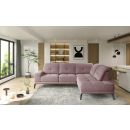 Eltap Theodore Velvet Corner Sofa 200x275x77cm, Pink (CO-THE-RT-24VE)