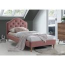 Signal Chloe Velvet Single Bed 90x200cm, Without Mattress, Pink