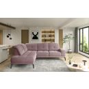 Eltap Theodore Velvet Corner Sofa 200x275x77cm, Pink (CO-THE-LT-24VE)