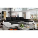 Eltap Marino Sawana/Soft Corner Pull-Out Sofa 53x363x88cm, Black (MA09)