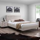 Двуспальная кровать Home4You Emilia 160x200 см с матрасом, бежевая (K288011)