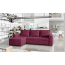 Eltap Newark MatVelvet Corner Pull-Out Sofa 57x237x90cm, Red (Na29)