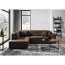 Eltap Pieretta Poco Corner Pull-Out Sofa 205x260x80cm, Brown (Prt_115)