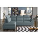 Eltap Loreto Solar Corner Pull-Out Sofa 60x260x102cm, Blue (Lor_79)