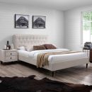 Двуспальная кровать Home4You Emilia 160x200 см, без матраса, бежевая