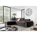 Eltap Grayson Velvet Corner Pull-Out Sofa 205x275x98cm, Brown (CO-GRA-LT-22VE)