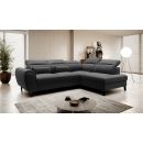 Eltap Noble Flores Corner Pull-Out Sofa 201x255x100cm, Black (CO-NOB-RT-10FL)