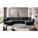 Eltap Larco Flores Corner Pull-Out Sofa 191x362x90cm, Black (CO-LA-10FL)