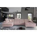 Eltap Eduardo Omega Corner Pull-Out Sofa 60x345x90cm, Pink (Edr_21)