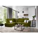 Eltap Siber Loco Corner Pull-Out Sofa 186x270x93cm, Green (CO-SIB-LT-33LO)