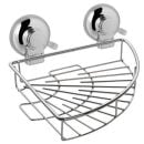 Gedy Hot Bathroom Shelf With Suction Cups 19x19x10 cm, Chrome (HO80-14)